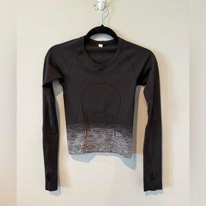 Lululemon Black and Gray Long Sleeve Top